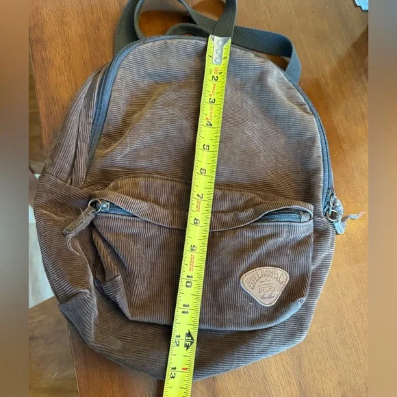 Vintage Billabong Small Women’s Surf Brown Corduroy Retro Backpack - Picture 6 of 8